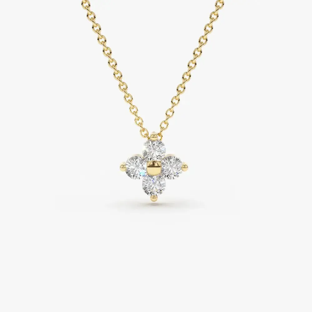 0.14CTW Diamond Clover Necklace