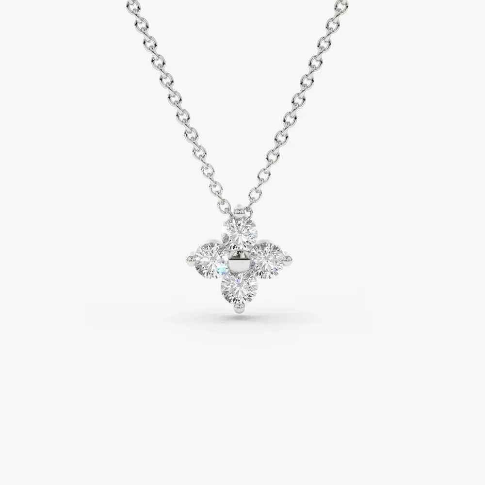 0.14CTW Diamond Clover Necklace