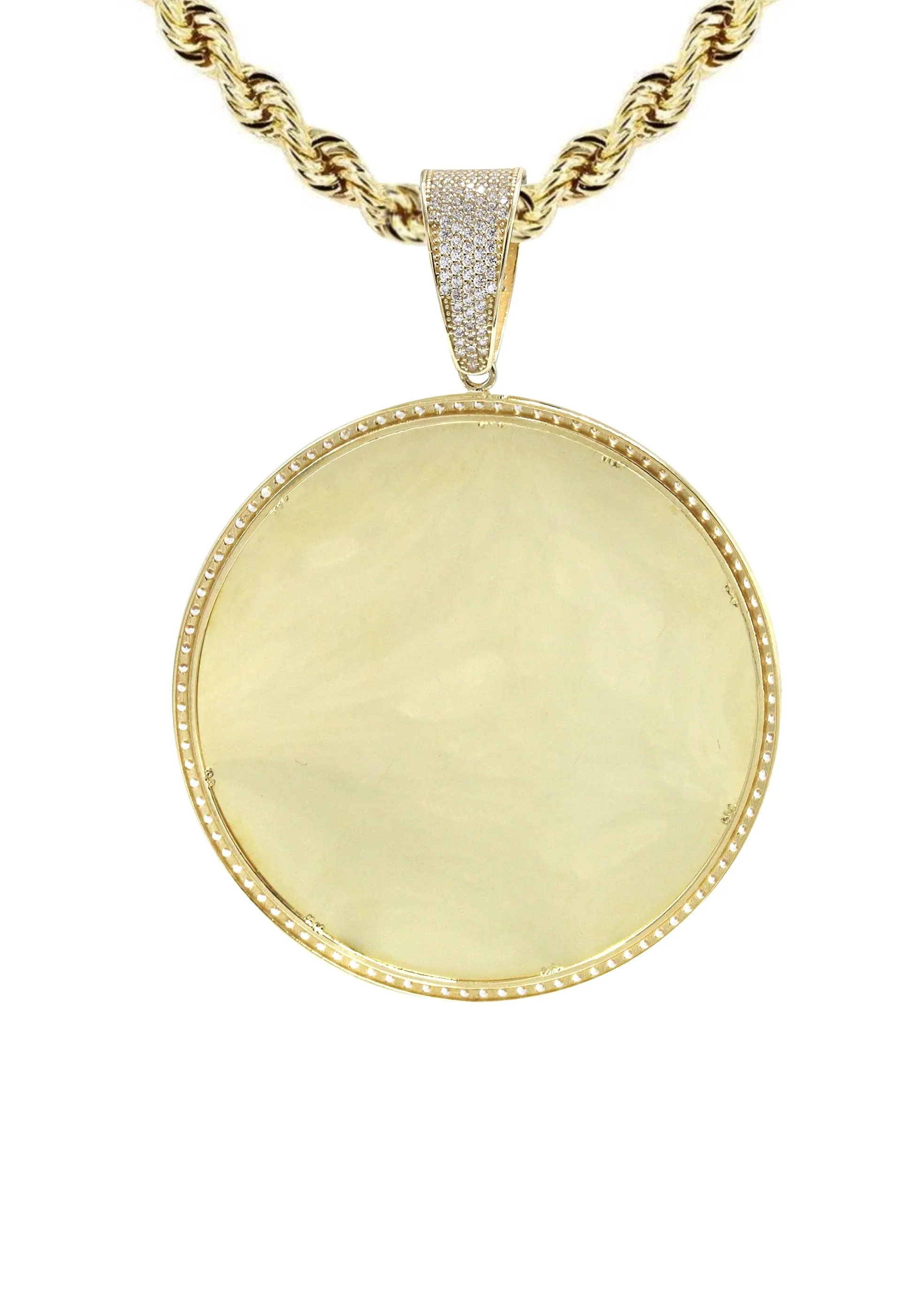 10K Yellow Gold Large Picture Necklace | Appx. 24.3 Grams