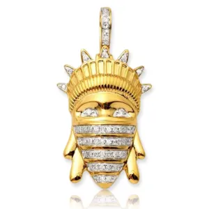 10KY .50CTW DIAMOND STATU OF LIBERTY HEAD PENDANT