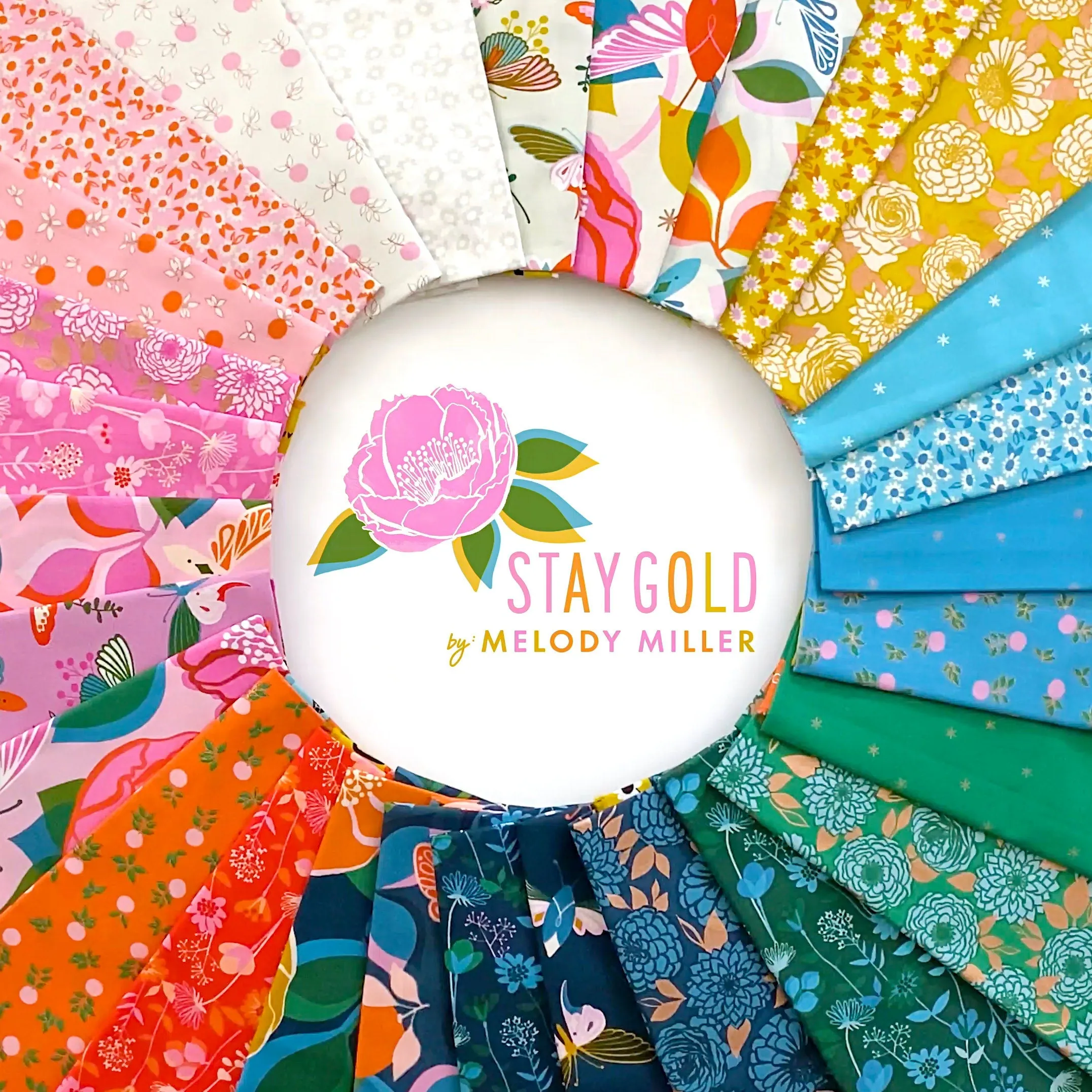 1/2 Yard - Stay Gold Metallic Peacock RS0022 15M - Ruby Star Society- Melody Miller- Quilting Cotton