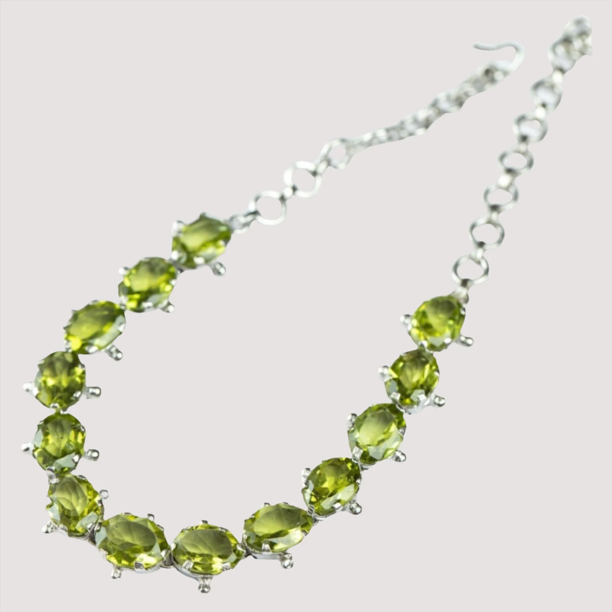 13ctw Mint Green Peridot Tennis Bracelet