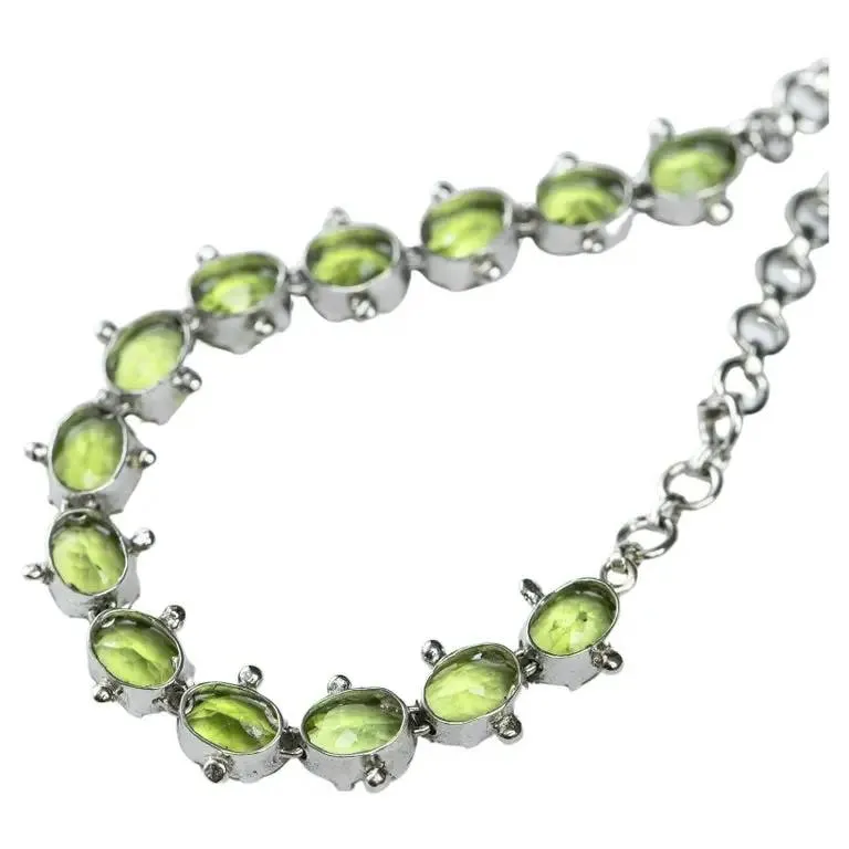 13ctw Mint Green Peridot Tennis Bracelet