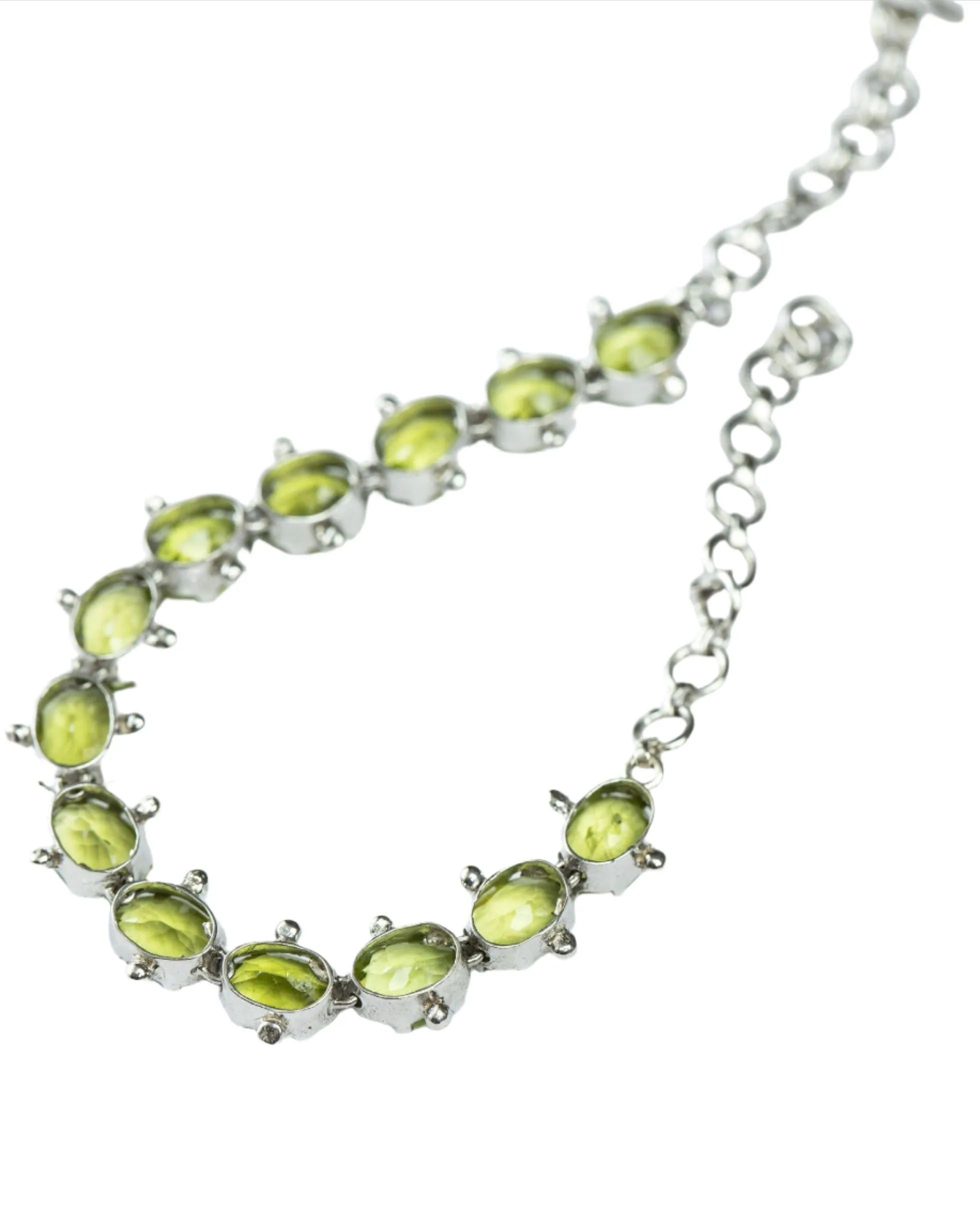 13ctw Mint Green Peridot Tennis Bracelet