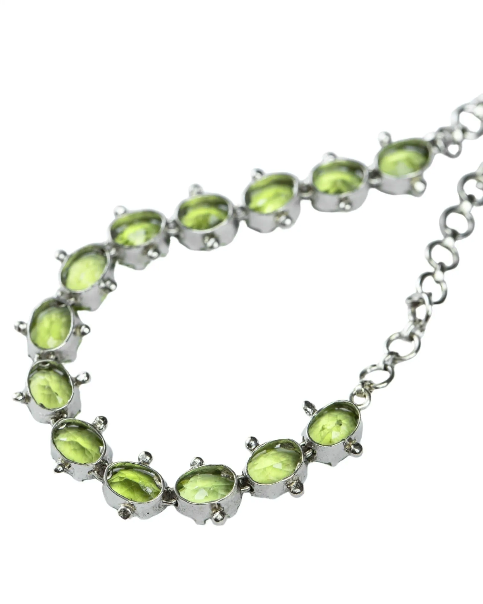 13ctw Mint Green Peridot Tennis Bracelet