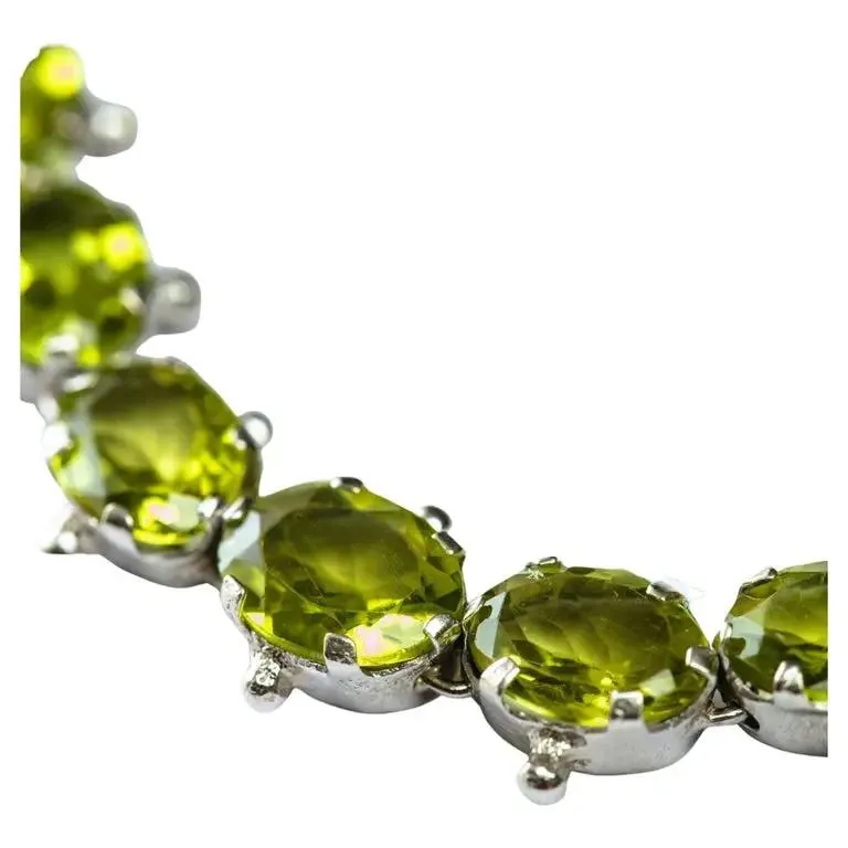 13ctw Mint Green Peridot Tennis Bracelet