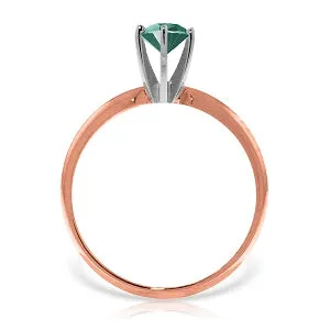 14K Solid Rose Gold Solitaire Ring w/ Natural Emerald