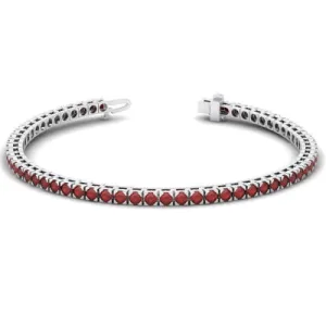 14K White Gold Pave Ruby Bracelet (3.10ctw)