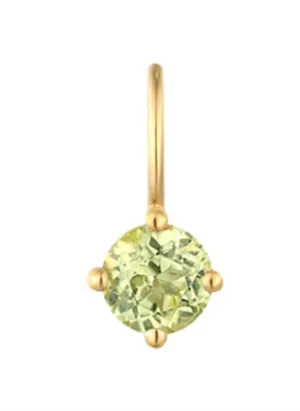 14K Yellow Gold Round Peridot Solitaire Charm by Aurelie Gi