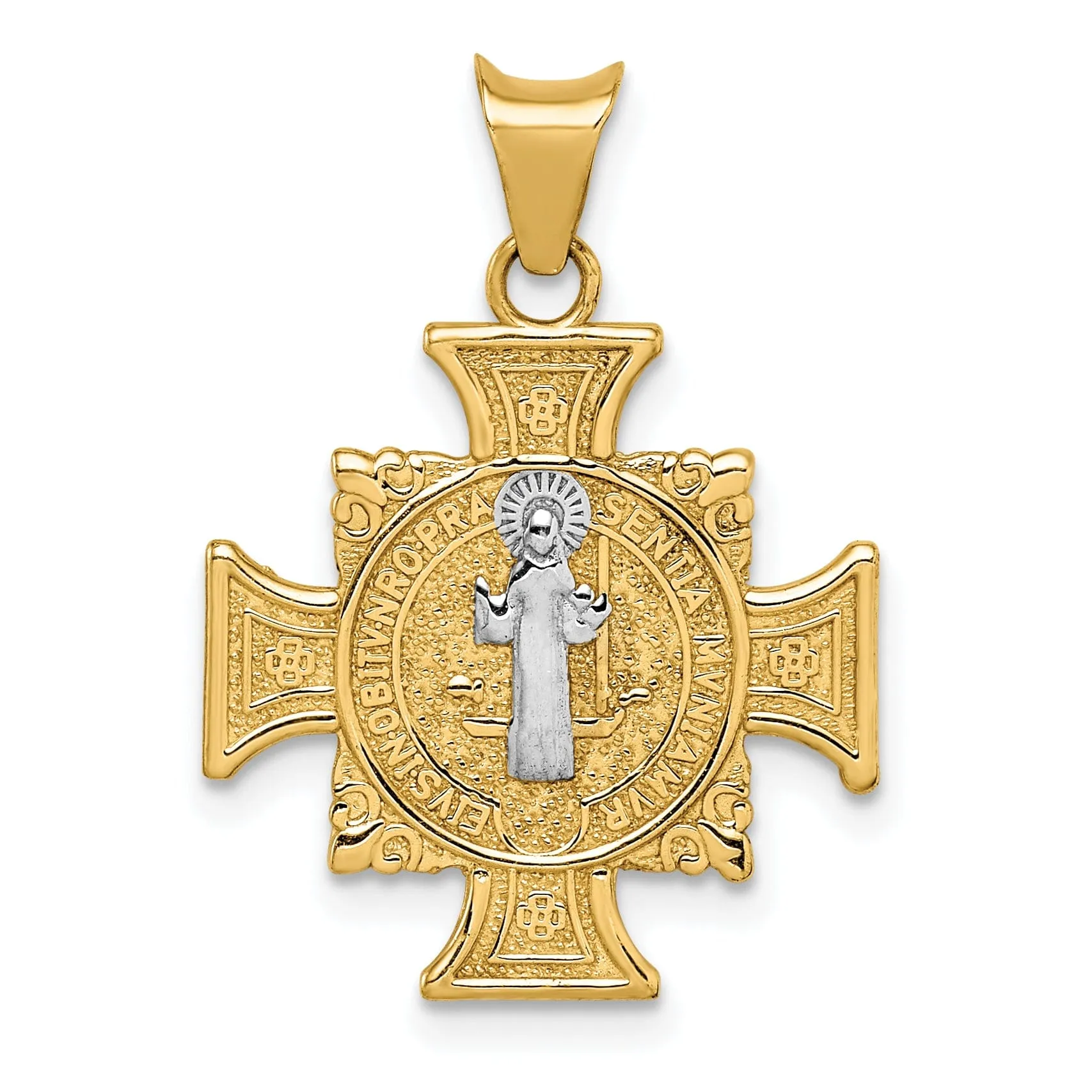 14k Yellow Gold Saint Benedict Medal Pendant