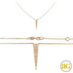 14KY 0.25CTW DIAMOND NECKLACE - FLAT TRIANGLE SPIK