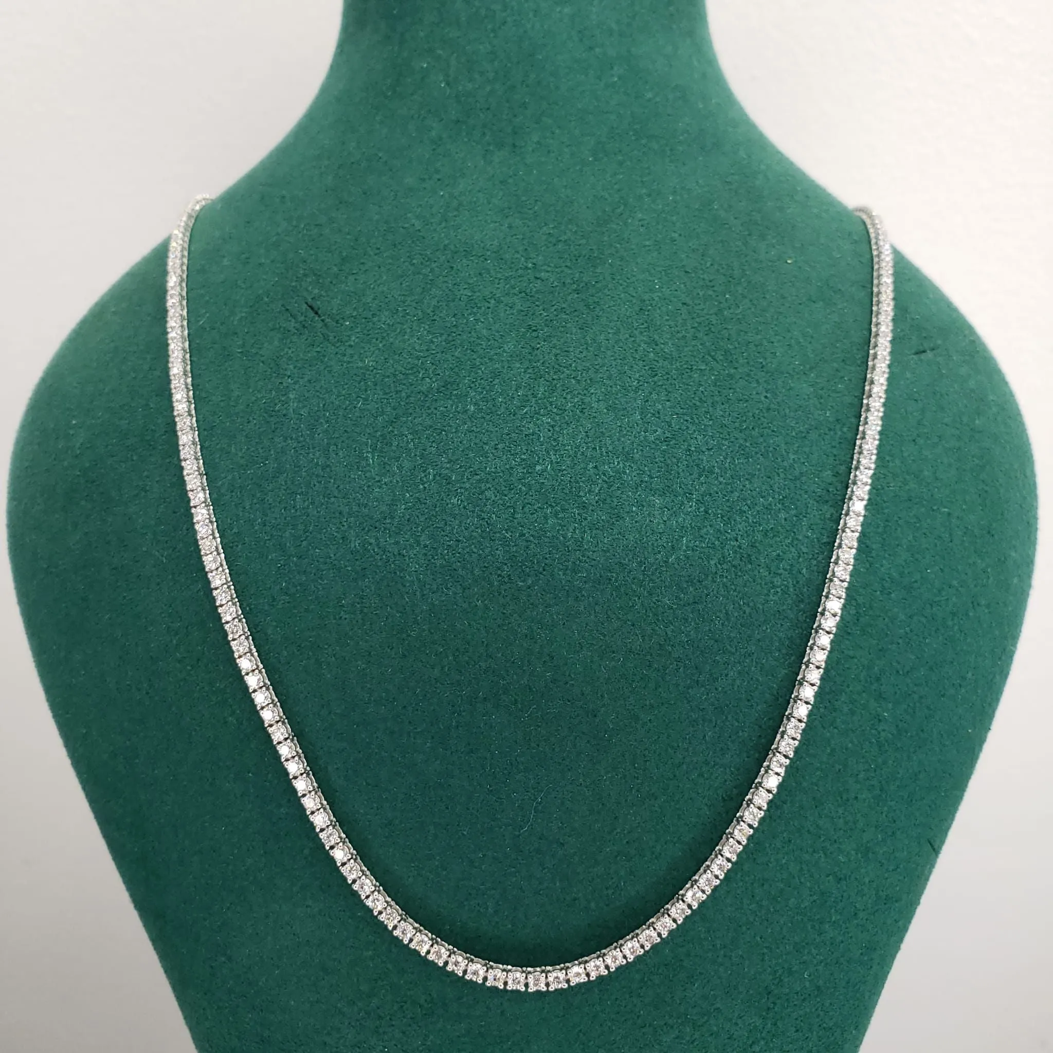 15 Carats Classic Lab Grown Diamond Tennis Necklace - Round Cut Lab Grown Diamonds