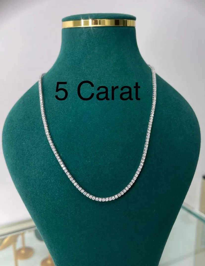 15 Carats Classic Lab Grown Diamond Tennis Necklace - Round Cut Lab Grown Diamonds