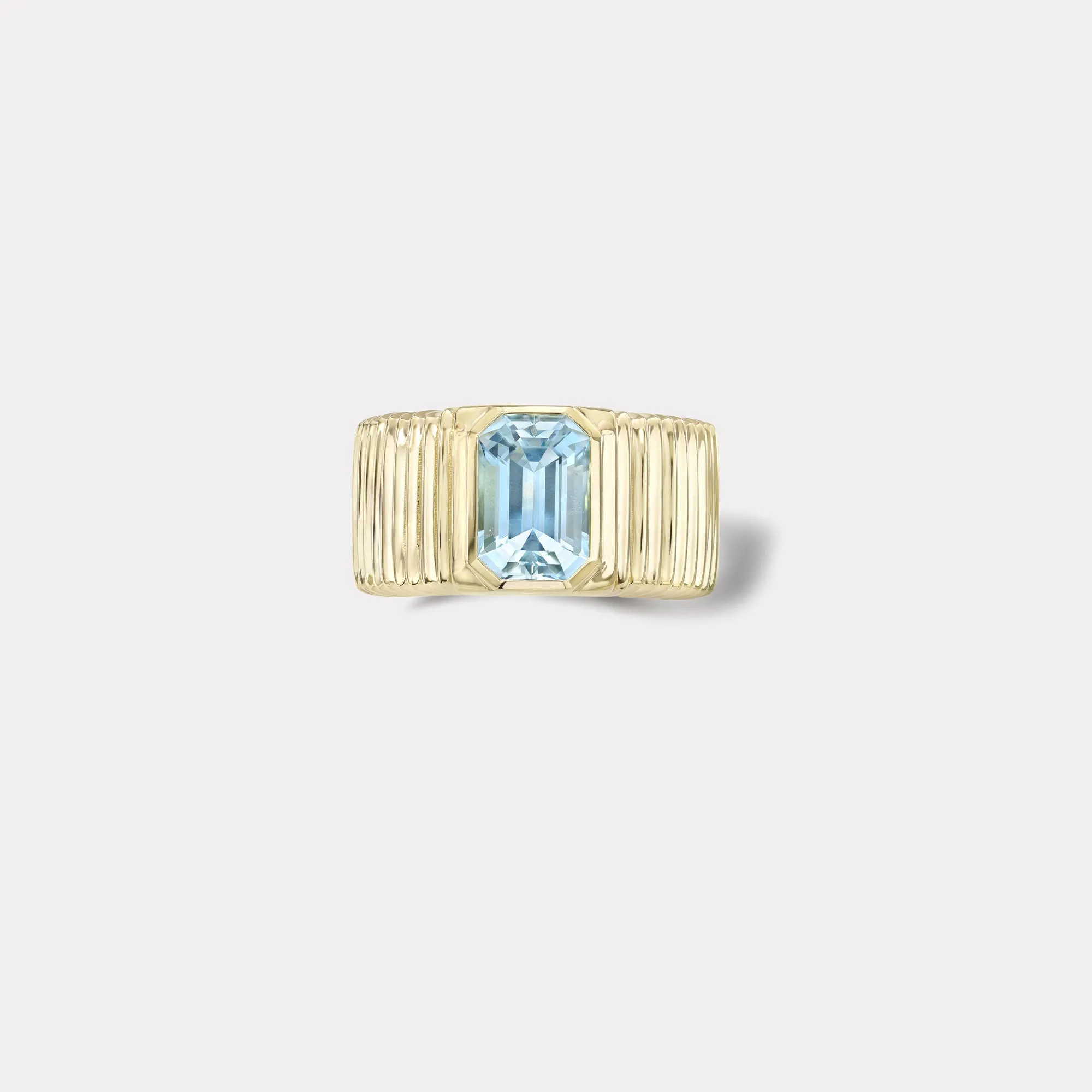 1.5ct Aquamarine Pleated Solitaire Band