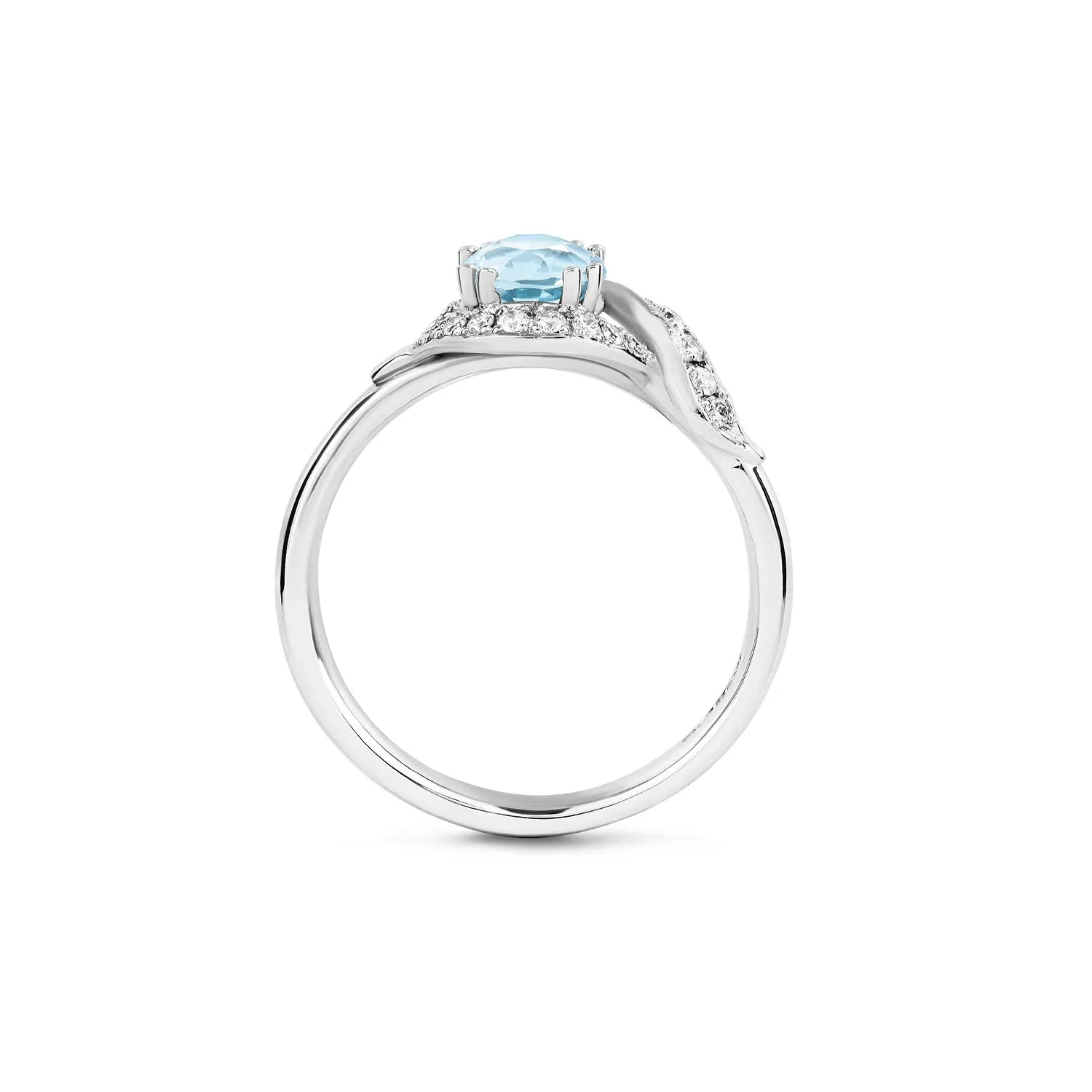 18k Gold Rapture Halo Ring with Aquamarine