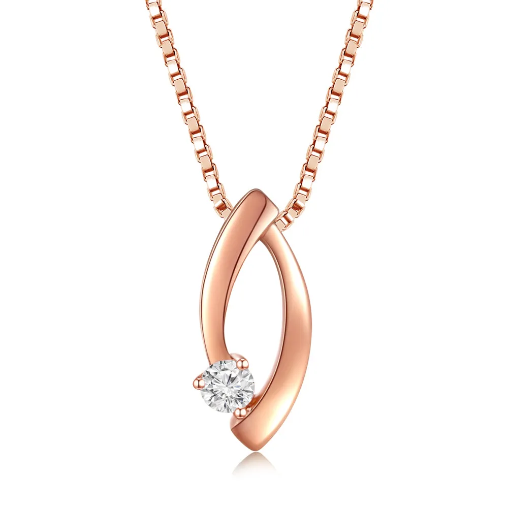 18K Rose Gold Diamond Pendant