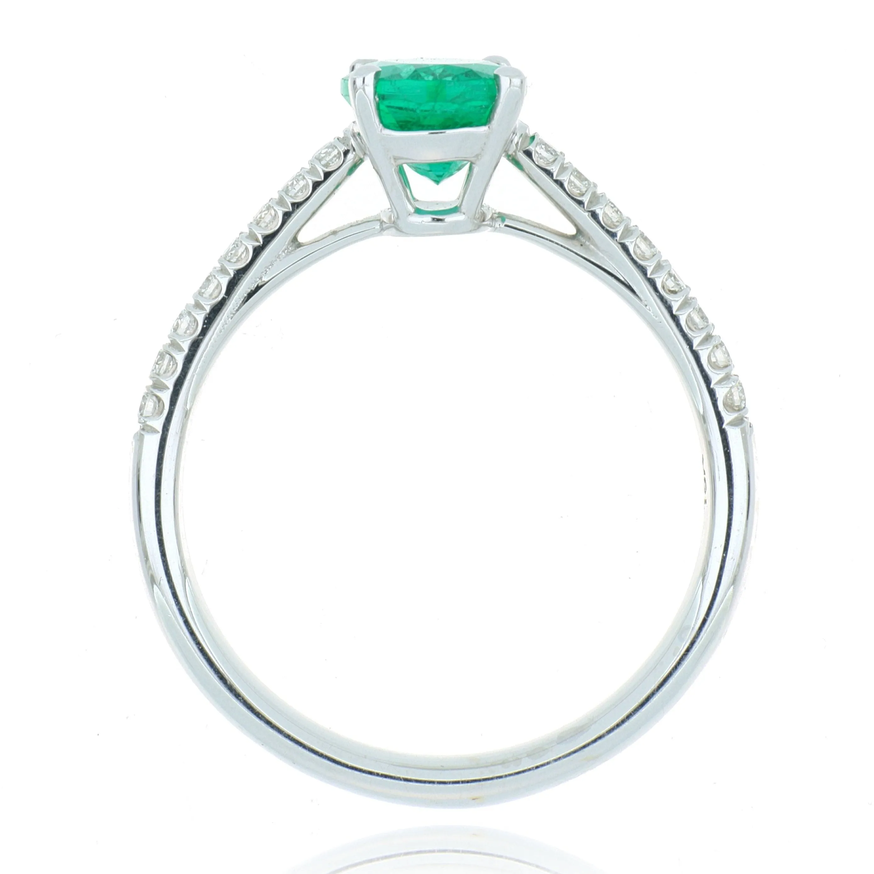 18k White Gold Emerald and Diamond Ring