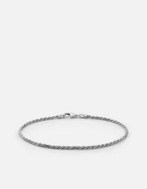 1.8mm Rope Chain Bracelet, Sterling Silver