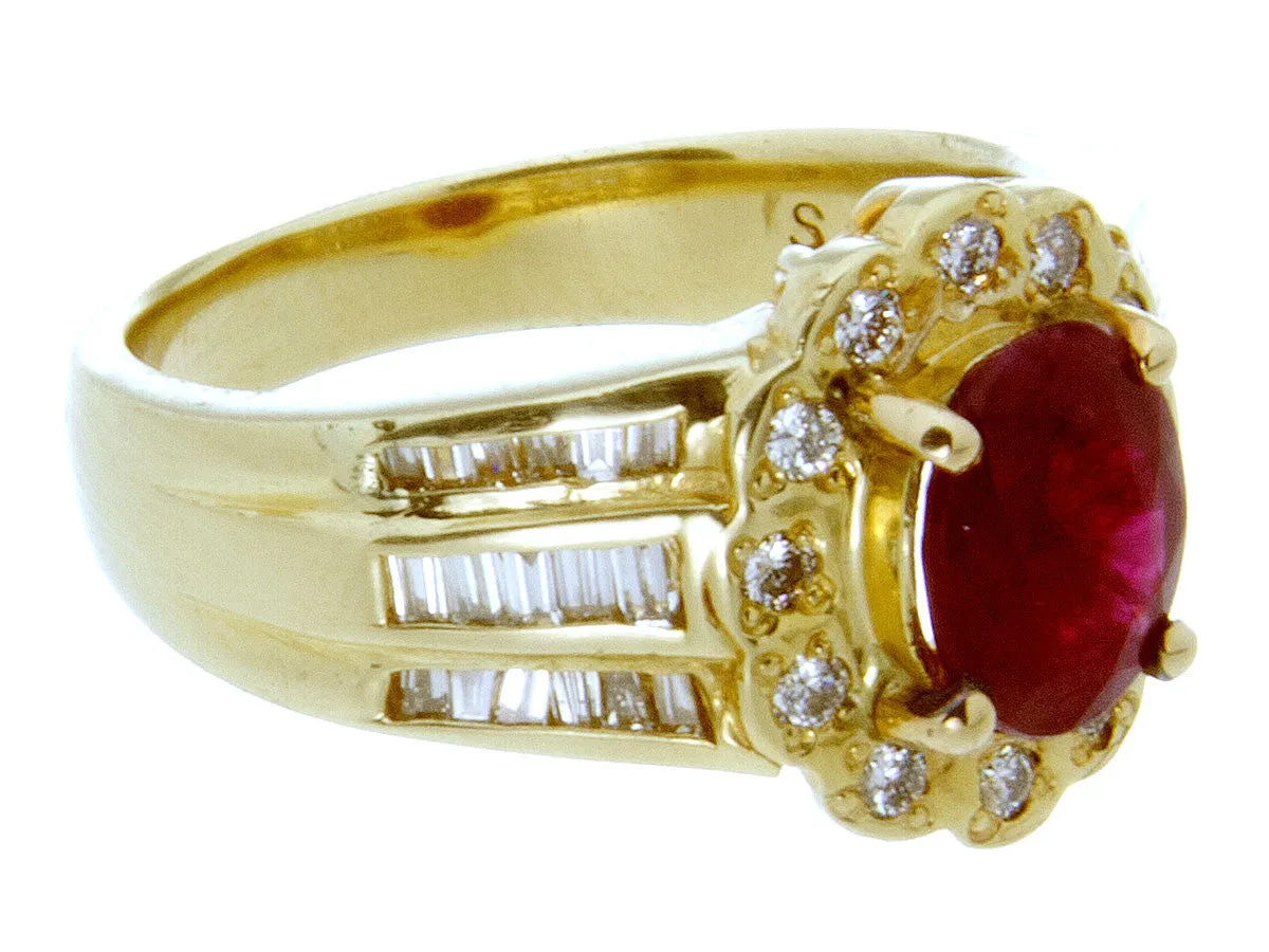 1.96ct Ruby & Diamond Ring