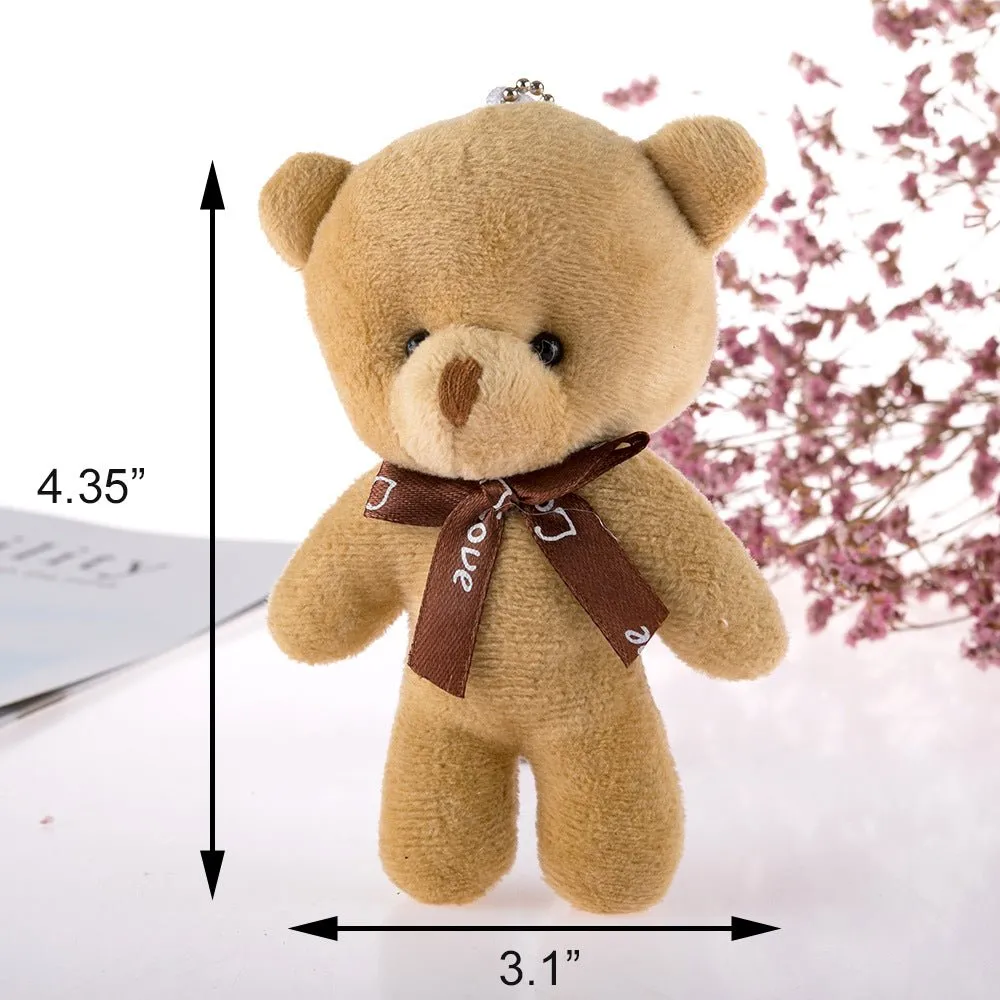 3 pcs Petite Soft Stuffed Animal Teddy Bear Doll Charm Pendant