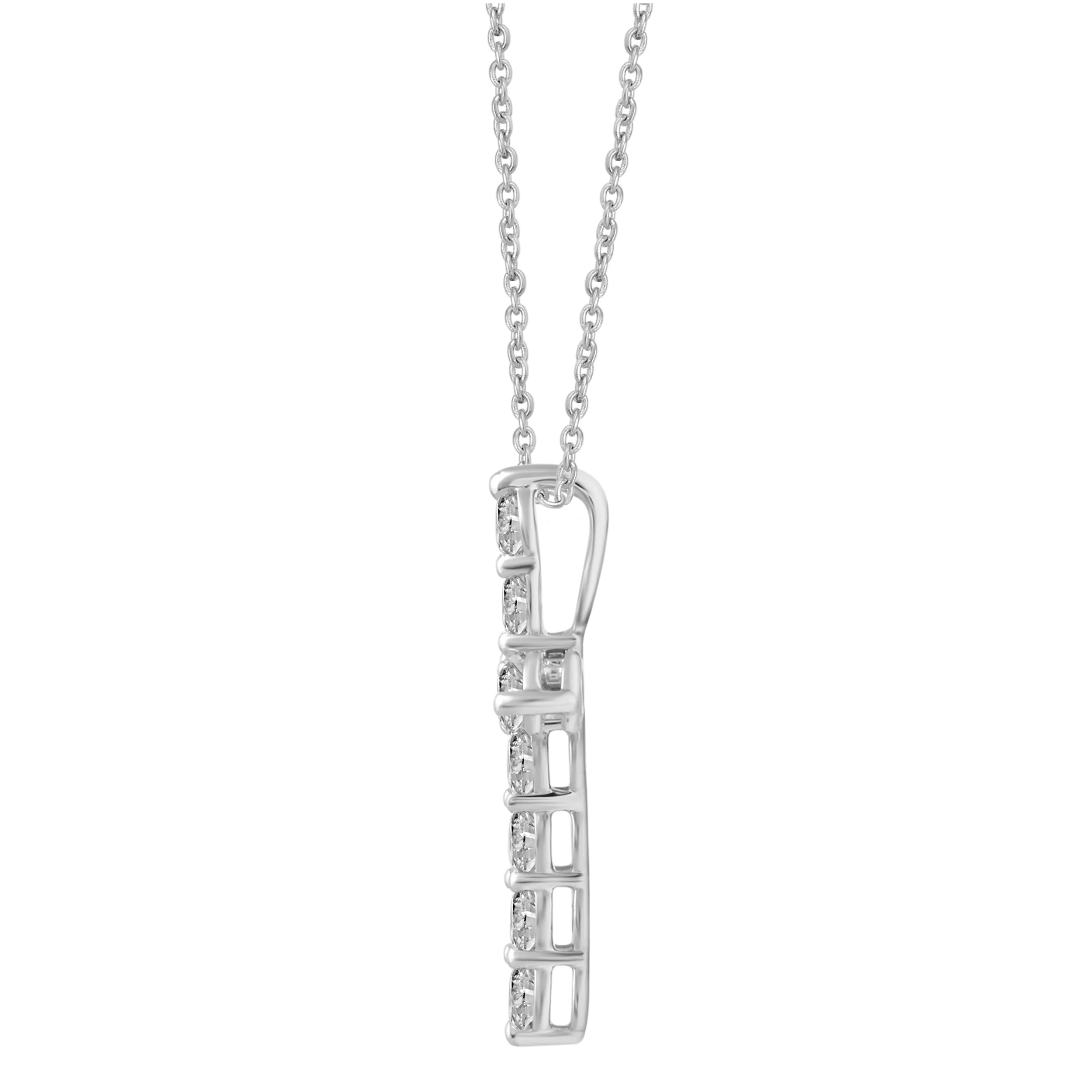 3/4ct tw Diamond Cross Pendant in Sterling Silver