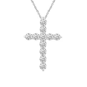 3/4ct tw Diamond Cross Pendant in Sterling Silver