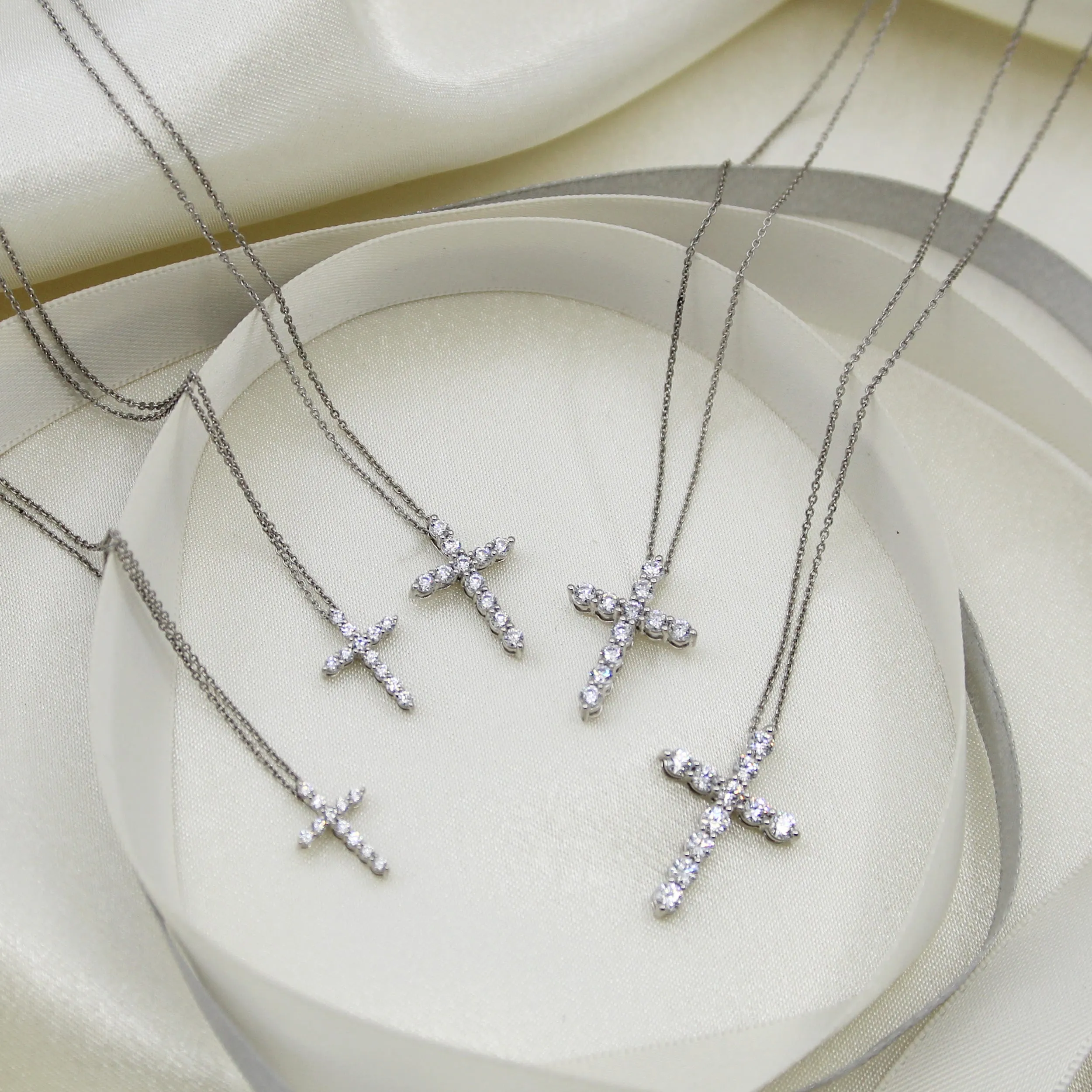 3/4ct tw Diamond Cross Pendant in Sterling Silver