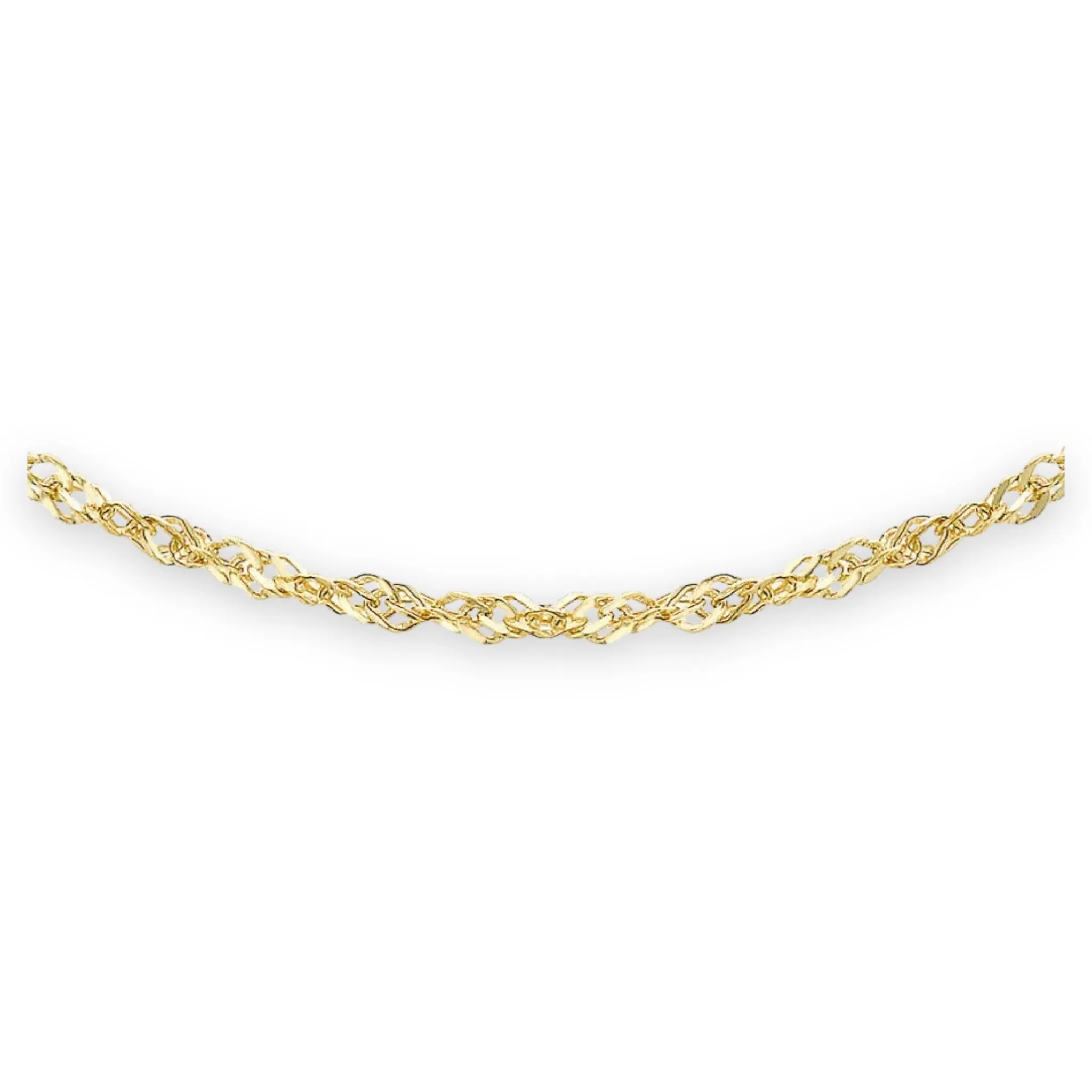 9ct Gold 2.3mm Singapore Twist Curb Chain