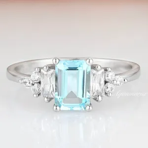 Amelia Aquamarine Ring- Sterling Silver