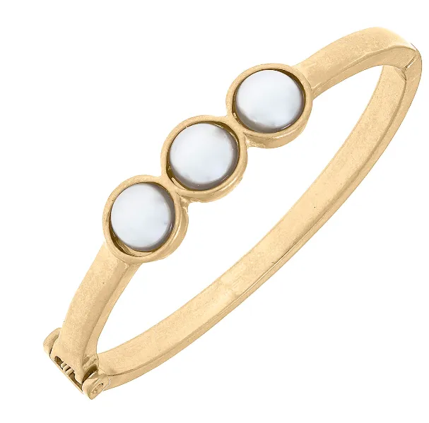 Andrea Pearl Bar Hinge Bangle