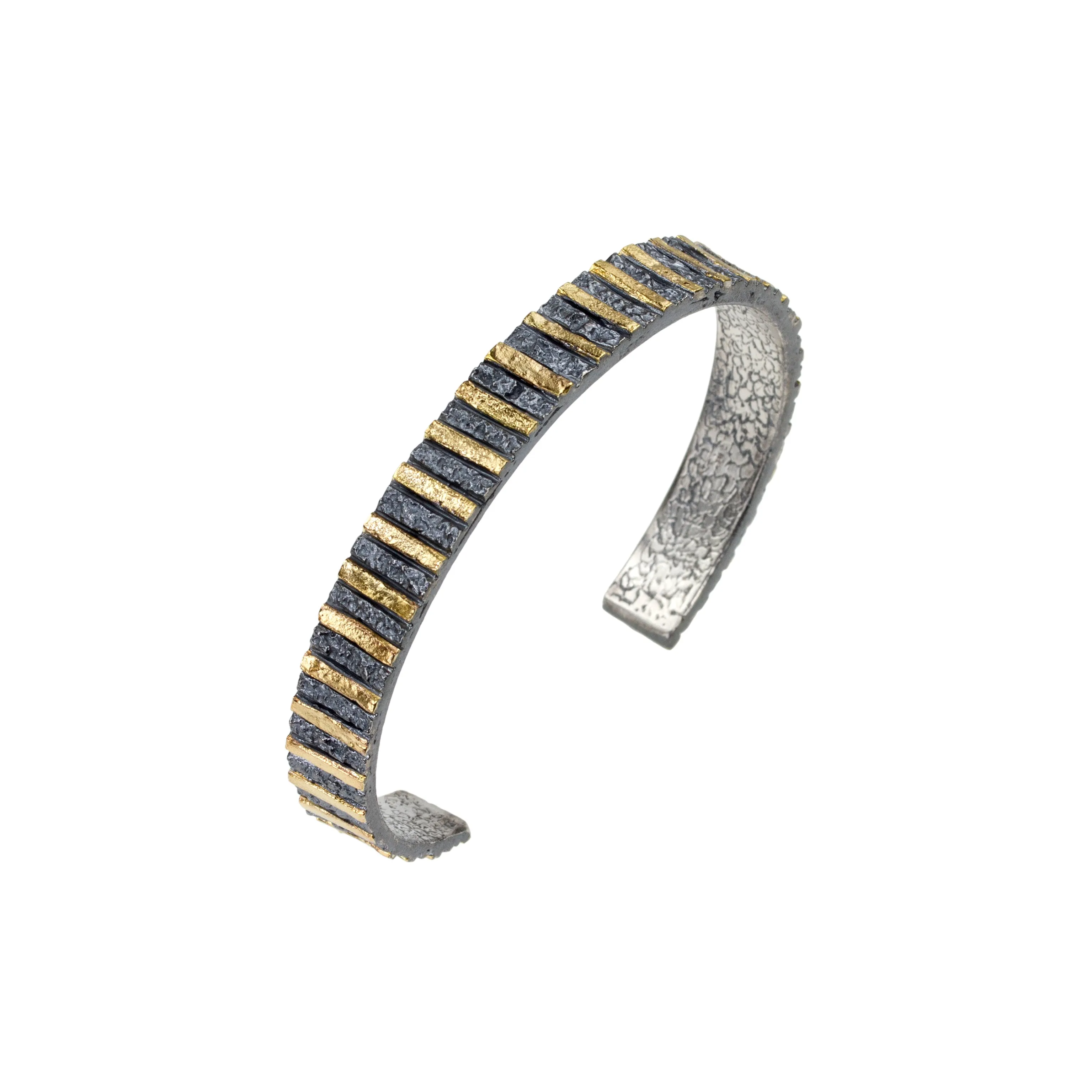 Apostolos Cuff Bracelet in Silver and 18k Gold