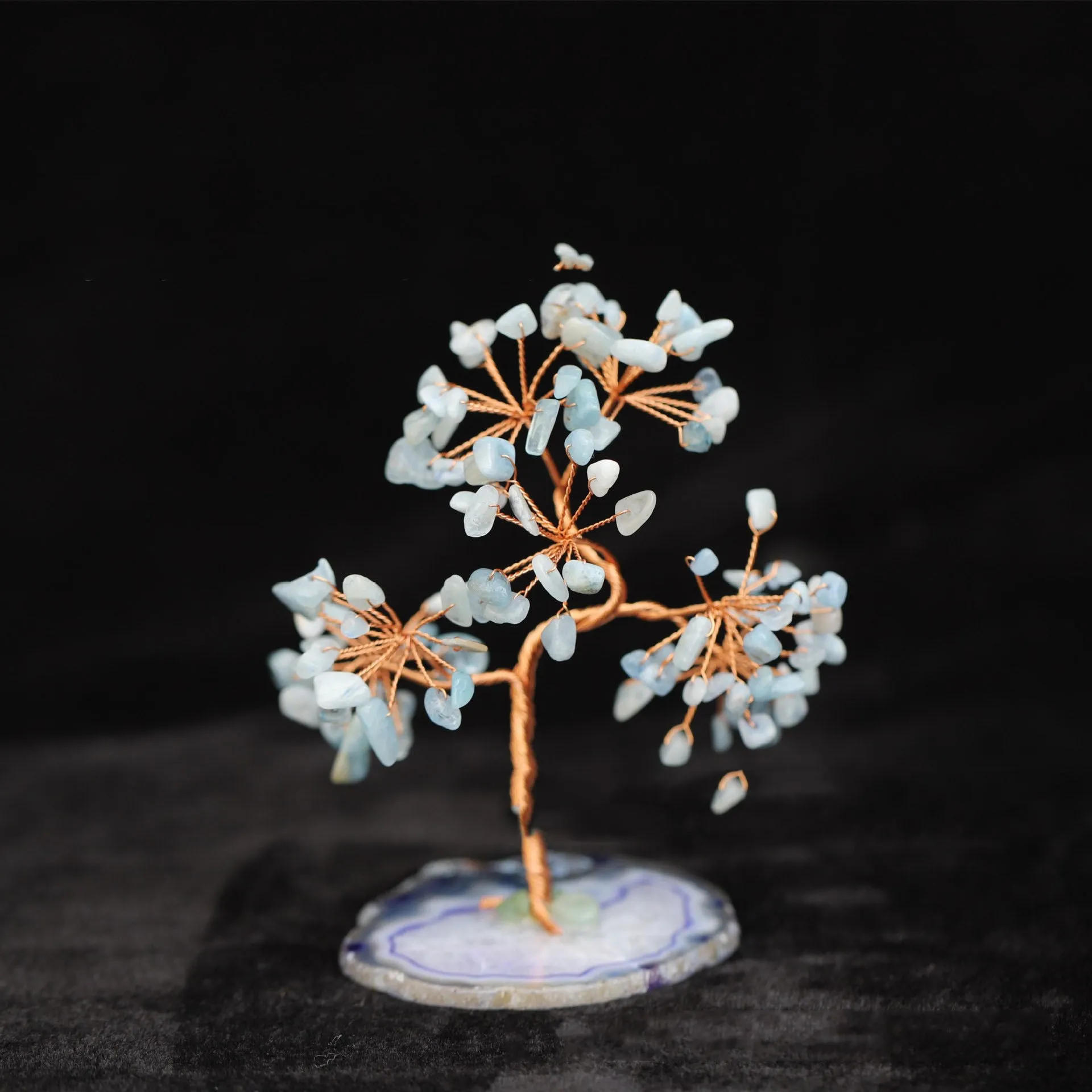 Aquamarine Crystal Fortune Tree Ornament