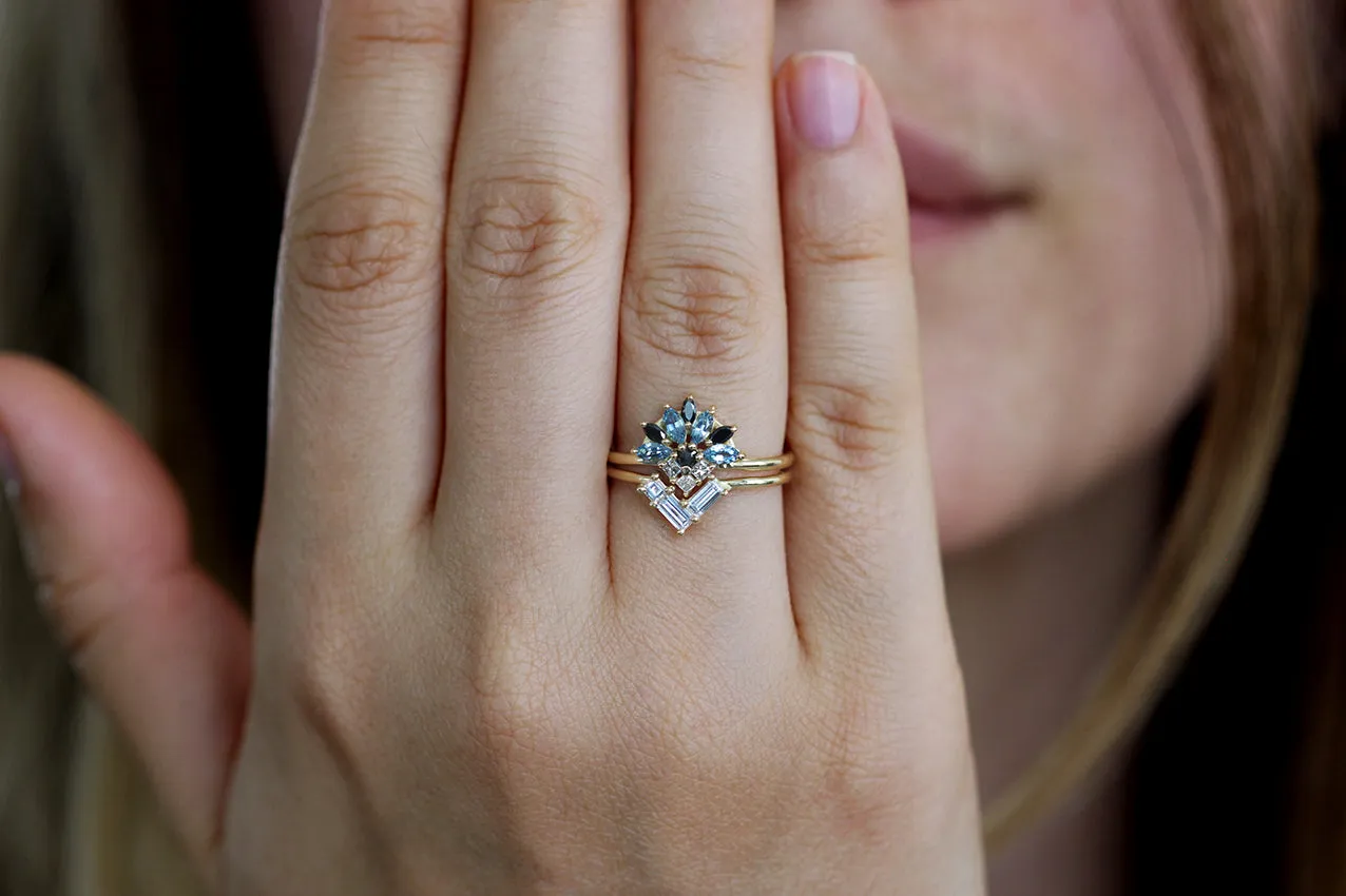 Aquamarine Engagement Ring - Aquamarine And Diamond Cluster Ring