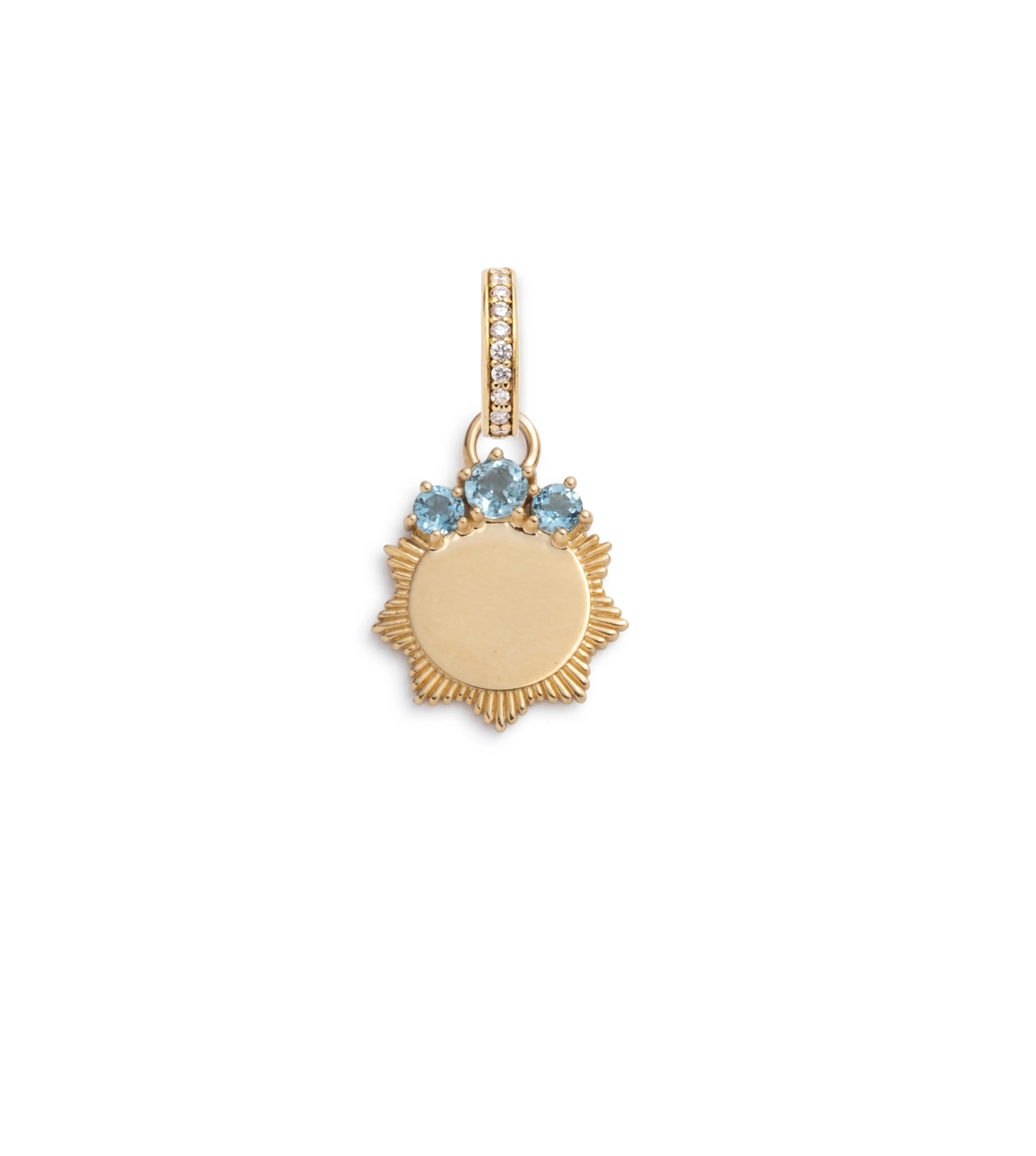 Aquamarine Engravable : Miniature Medallion with Oval Pushgate