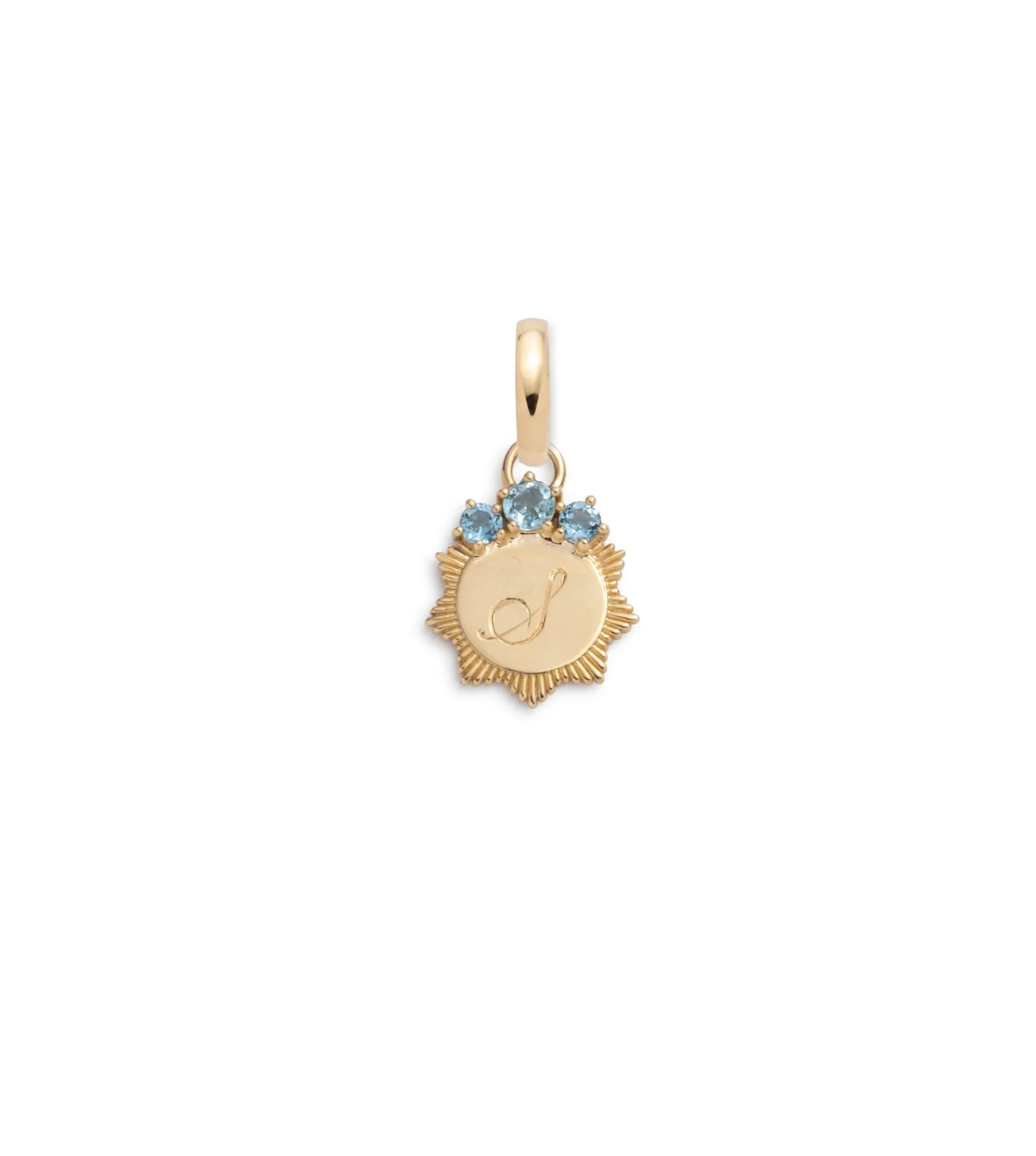 Aquamarine Engravable : Miniature Medallion with Oval Pushgate