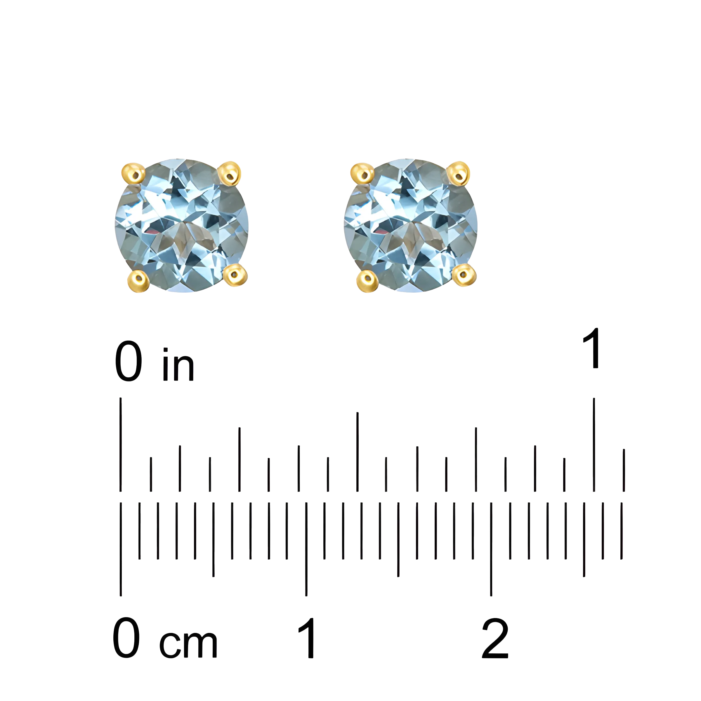 Aquamarine Stud Earrings in 18k Yellow Gold