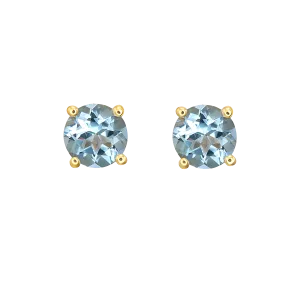 Aquamarine Stud Earrings in 18k Yellow Gold