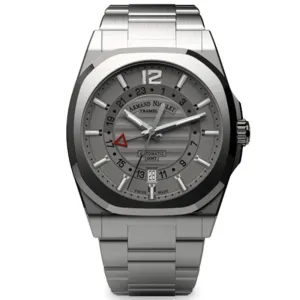 Armand Nicolet Men's GMT Watch J09-3 Grey Stainless Steel A663AAA-GR-MA4660A