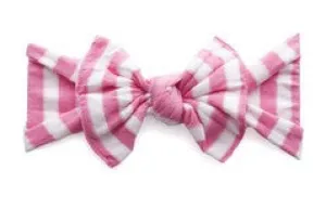 Baby Bling Pink Stripe Patterned Knot Headband