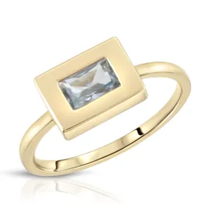 Baguette Block Ring - Aqua