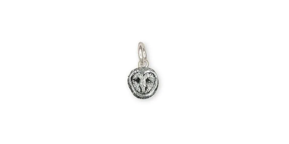 Barn Owl Charm Jewelry Sterling Silver Handmade Owl Charm OW1XH-HC