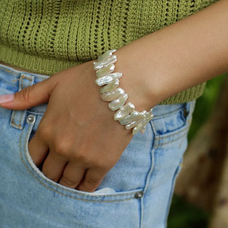 Baroque Pearl Chain Bracelet