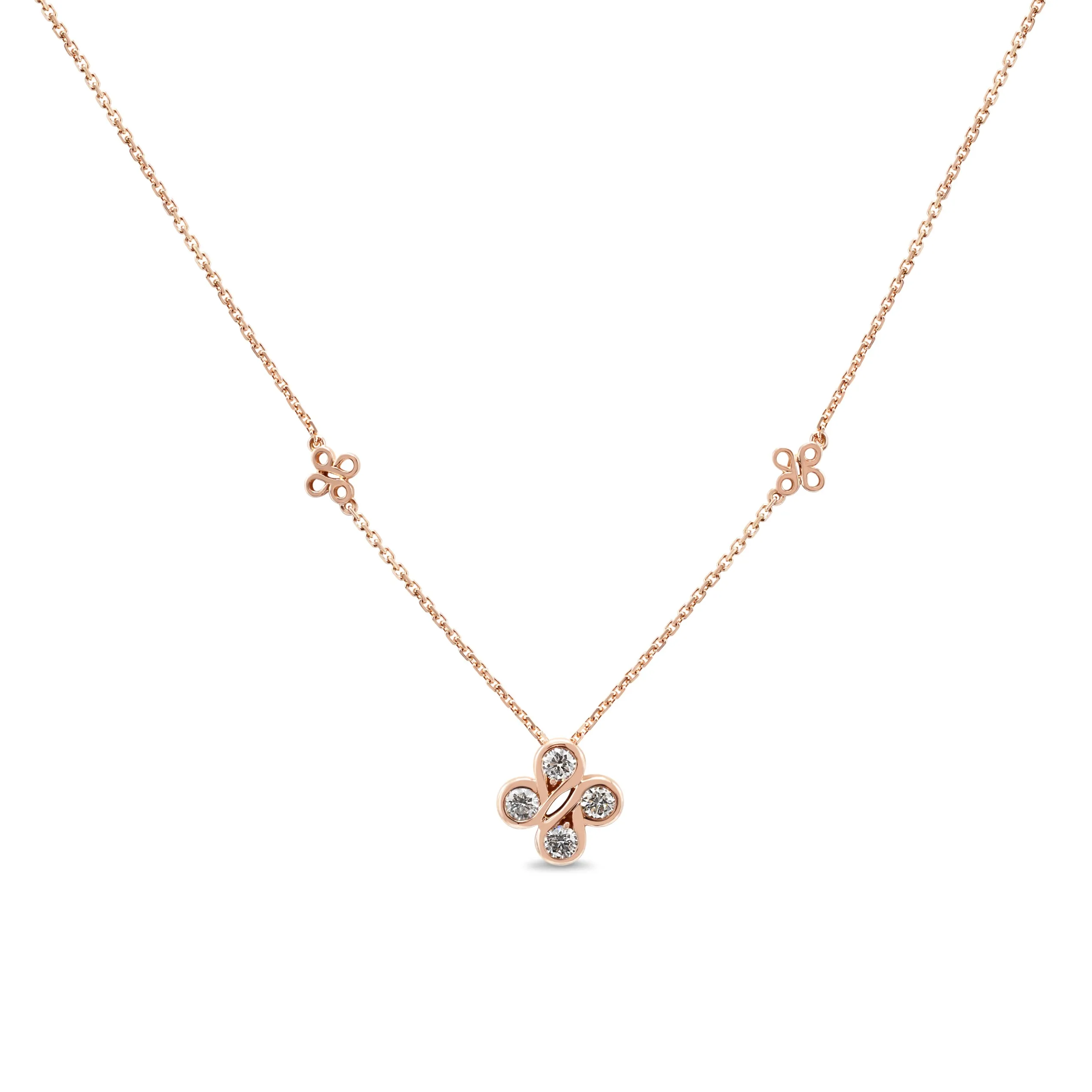 Be Boodles Diamond Be Boodles Pendant Necklace - 18ct Rose Gold