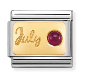 Birthstone 7 - July (Ruby) Gold Charm