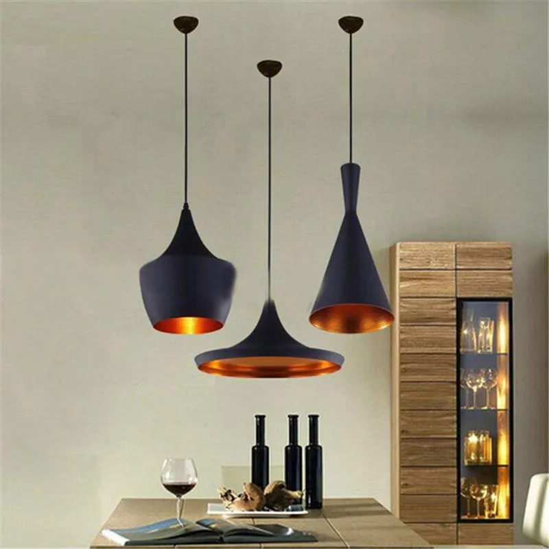 Black and cooper pendant light