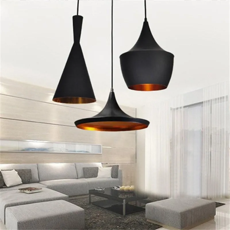 Black and cooper pendant light