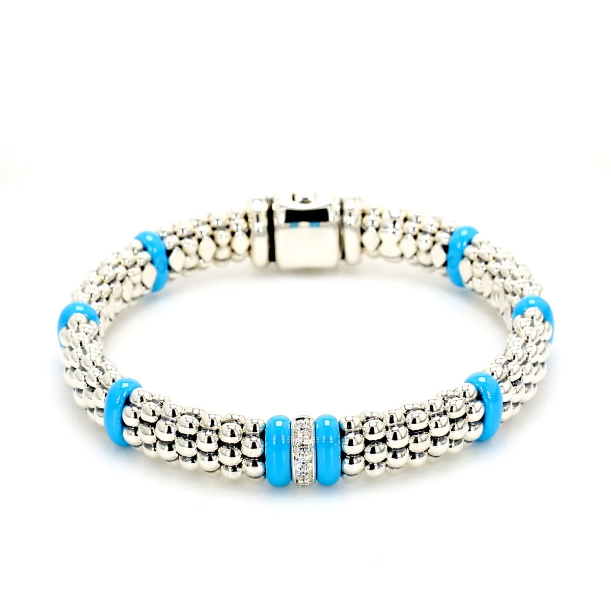 Blue Caviar Bracelet with Diamonds