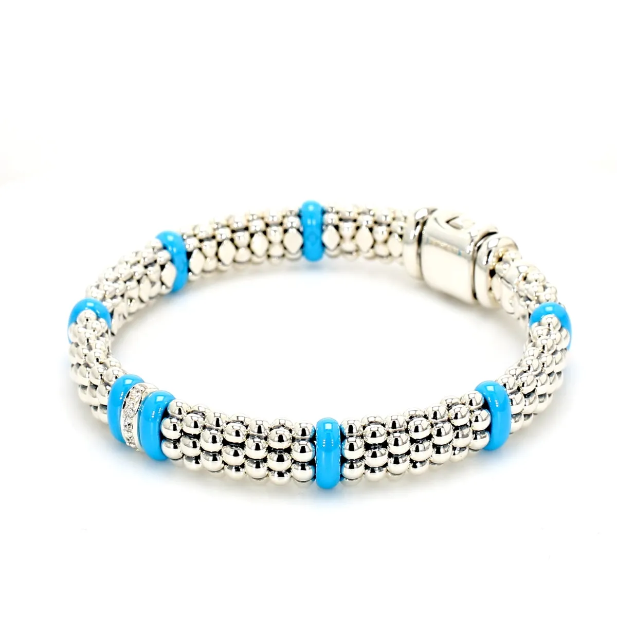 Blue Caviar Bracelet with Diamonds