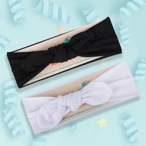 Bow Knot Headbands Set of 2 - White, Black