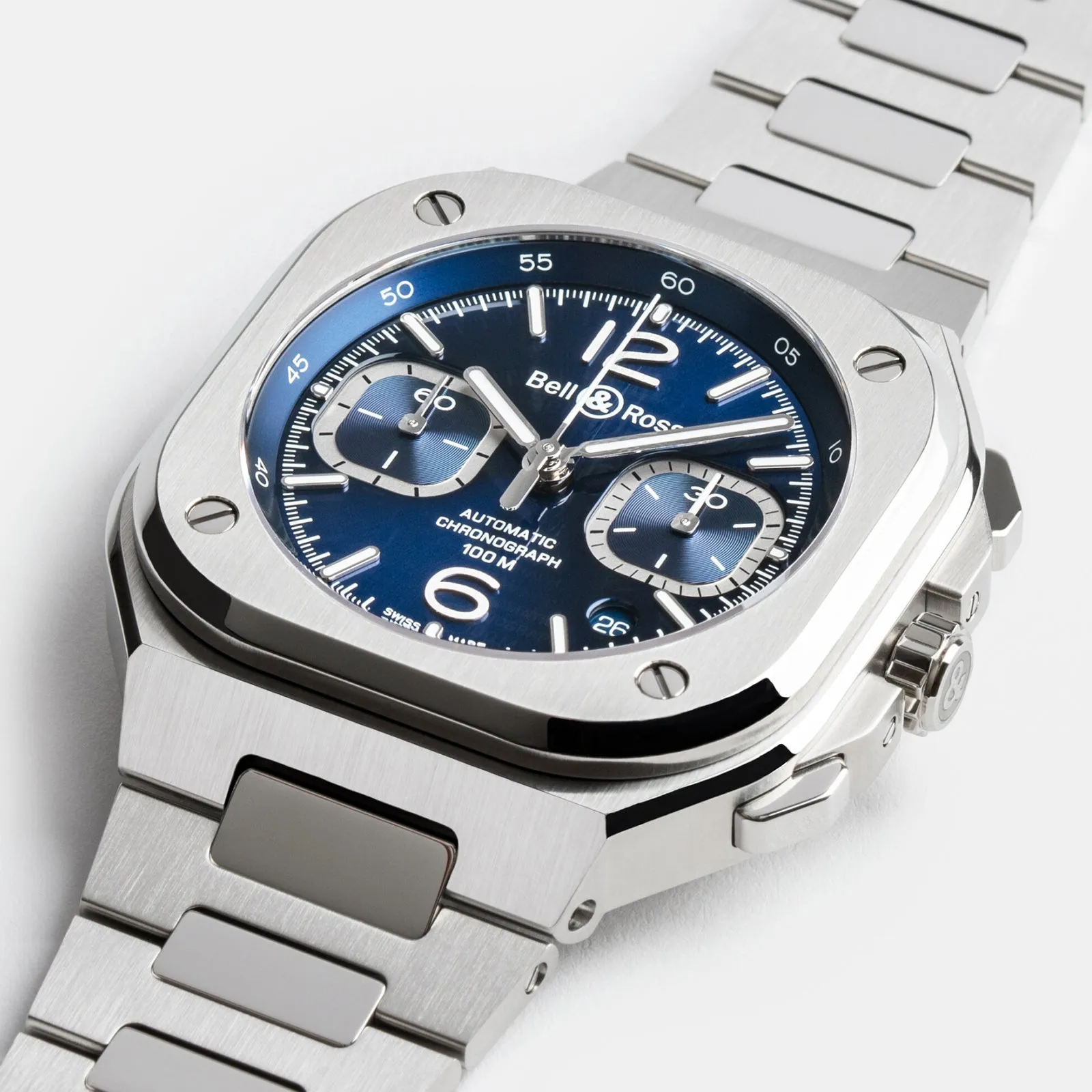 BR05 CHRONO BLUE STEEL STEEL BRACELET